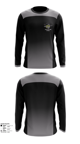 Long Sleeve Performance Shirt, Erie Lady Outlaws, Softball, Teamtime, Team time, sublimation, custom sports apparel, team uniforms, spirit wear, spiritwear, sports uniforms, custom shirts, team store, custom team store, fundraiser sports, apparel fundraiser