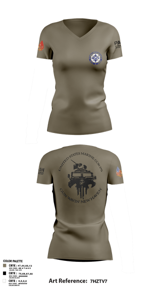 Women's Short Sleeve Vneck Shirt, Maintenance Service Company, Marines, Teamtime, Team time, sublimation, custom sports apparel, team uniforms, spirit wear, spiritwear, sports uniforms, custom shirts, team store, custom team store, fundraiser sports, apparel fundraiser