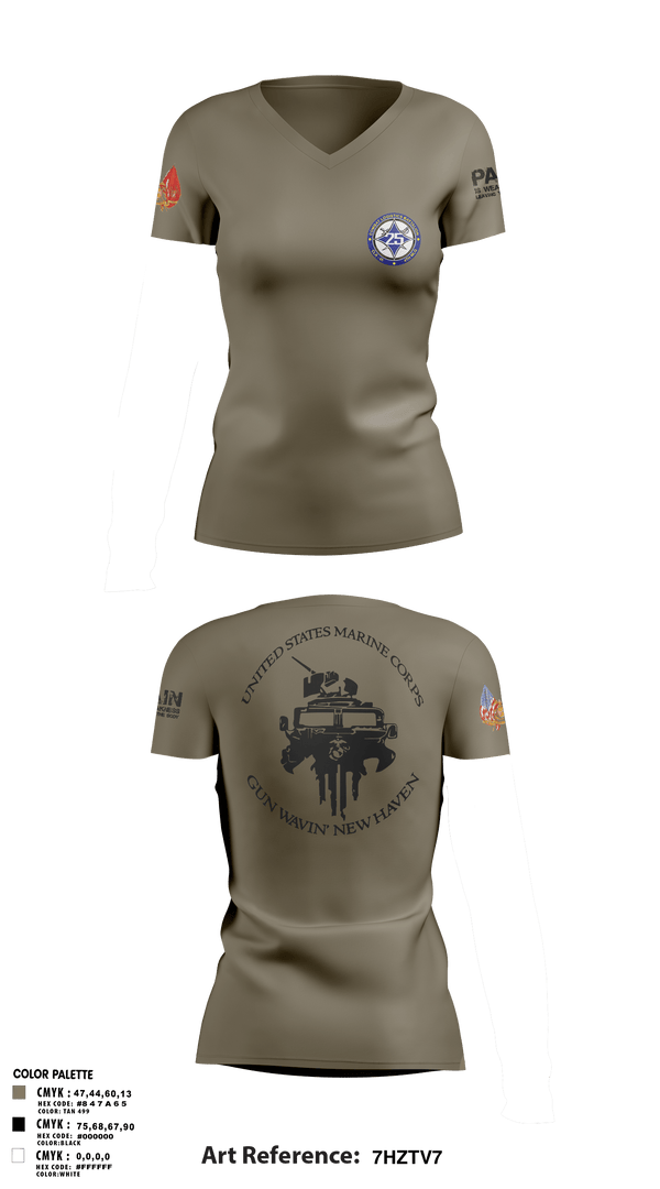 Women's Short Sleeve Vneck Shirt, Maintenance Service Company, Marines, Teamtime, Team time, sublimation, custom sports apparel, team uniforms, spirit wear, spiritwear, sports uniforms, custom shirts, team store, custom team store, fundraiser sports, apparel fundraiser