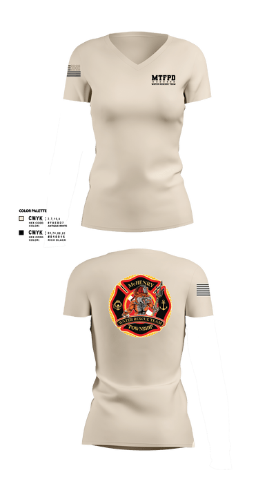 MTFPD Water Rescue Teams 62483869 Women's Short Sleeve V-neck Shirt - 1