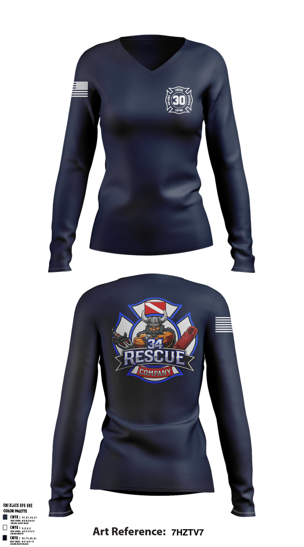Women's Long Sleeve Vneck Shirt, Ripley vol. fire dept, Fire Department, Teamtime, Team time, sublimation, custom sports apparel, team uniforms, spirit wear, spiritwear, sports uniforms, custom shirts, team store, custom team store, fundraiser sports, apparel fundraiser