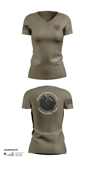 Women's Short Sleeve Vneck Shirt, 59th Surgical Operations Squadron, Air Force, Teamtime, Team time, sublimation, custom sports apparel, team uniforms, spirit wear, spiritwear, sports uniforms, custom shirts, team store, custom team store, fundraiser sports, apparel fundraiser