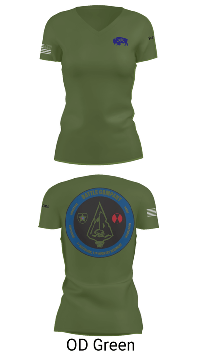 Battle company 1-17IN 67217435 Women's Short Sleeve V-neck Shirt - 48