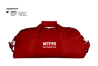 Duffle Bag, MTFPD Water Rescue Teams, Fire Department, Teamtime, Team time, sublimation, custom sports apparel, team uniforms, spirit wear, spiritwear, sports uniforms, custom shirts, team store, custom team store, fundraiser sports, apparel fundraiser