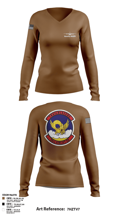 39th AS 46183006 Women's Long Sleeve V-neck Shirt - 1