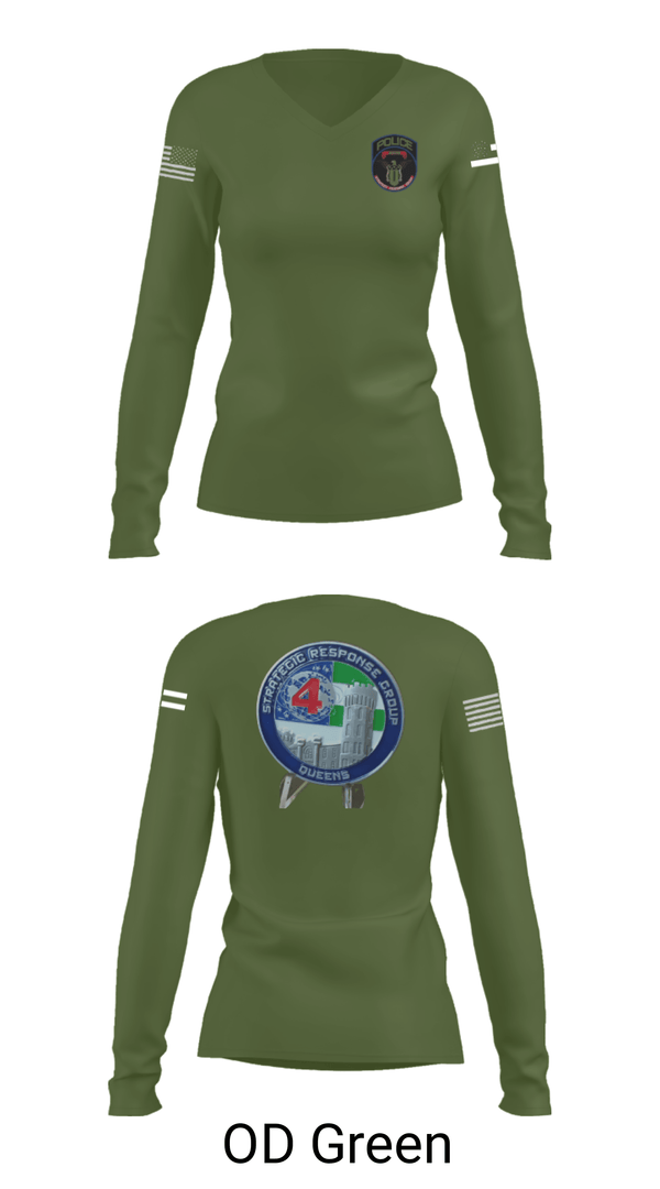 Women's Long Sleeve Vneck Shirt, SRG 4, Police, Teamtime, Team time, sublimation, custom sports apparel, team uniforms, spirit wear, spiritwear, sports uniforms, custom shirts, team store, custom team store, fundraiser sports, apparel fundraiser