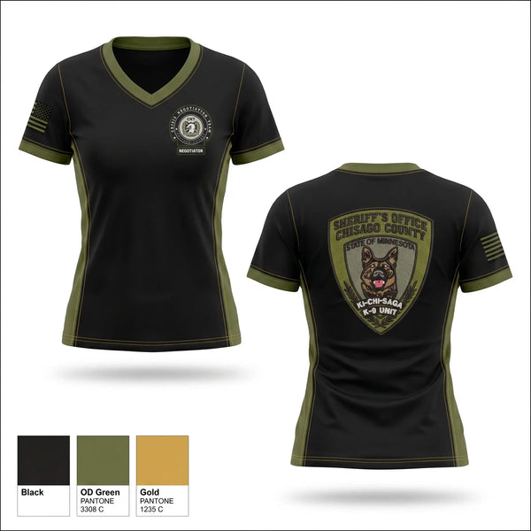 Womens Short Sleeve Vneck Shirt, Chisago County ERU, Police, Teamtime, Team time, sublimation, custom sports apparel, team uniforms, spirit wear, spiritwear, sports uniforms, custom shirts, team store, custom team store, fundraiser sports, apparel fundraiser