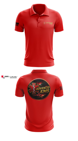 Short Sleeve Performance Polo, Advanced EMS, EMS/EMT, Teamtime, Team time, sublimation, custom sports apparel, team uniforms, spirit wear, spiritwear, sports uniforms, custom shirts, team store, custom team store, fundraiser sports, apparel fundraiser