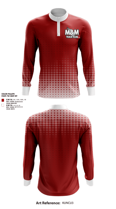 M & M Track Club-Greenville, Texas 27581032 Quarter Zip Jacket - 1