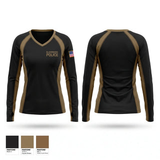 Womens Long Sleeve Vneck Shirt, Bladenboro Police, Police, Teamtime, Team time, sublimation, custom sports apparel, team uniforms, spirit wear, spiritwear, sports uniforms, custom shirts, team store, custom team store, fundraiser sports, apparel fundraiser