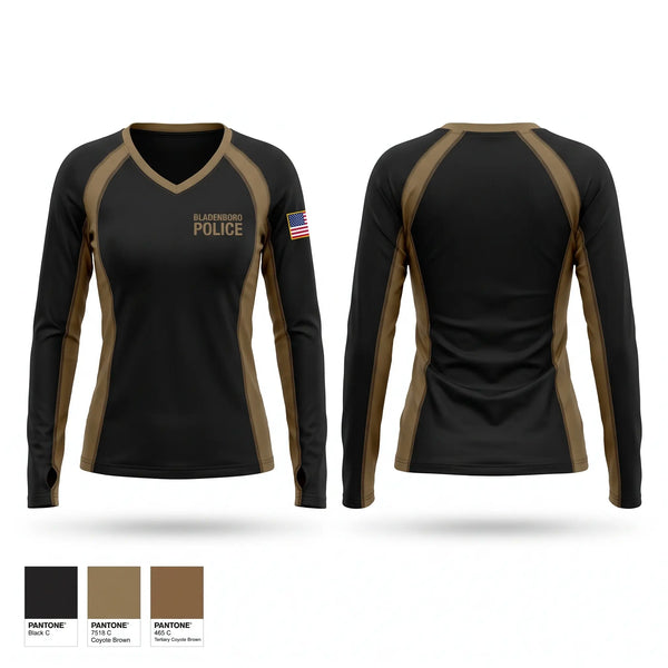 Womens Long Sleeve Vneck Shirt, Bladenboro Police, Police, Teamtime, Team time, sublimation, custom sports apparel, team uniforms, spirit wear, spiritwear, sports uniforms, custom shirts, team store, custom team store, fundraiser sports, apparel fundraiser