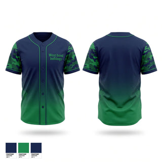 Full Button Baseball Jersey, West bend bulldogs, Baseball, Teamtime, Team time, sublimation, custom sports apparel, team uniforms, spirit wear, spiritwear, sports uniforms, custom shirts, team store, custom team store, fundraiser sports, apparel fundraiser