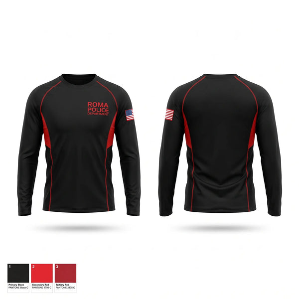 Long Sleeve Performance Shirt, Roma Police Department, Police, Teamtime, Team time, sublimation, custom sports apparel, team uniforms, spirit wear, spiritwear, sports uniforms, custom shirts, team store, custom team store, fundraiser sports, apparel fundraiser