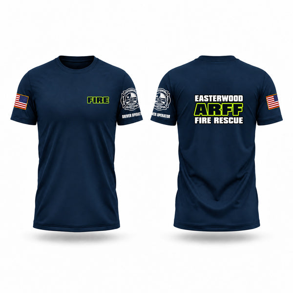 Old School Cotton Feel Shirt, Easterwood Fire Rescue ( Protec Fire Services), Fire Department, Teamtime, Team time, sublimation, custom sports apparel, team uniforms, spirit wear, spiritwear, sports uniforms, custom shirts, team store, custom team store, fundraiser sports, apparel fundraiser