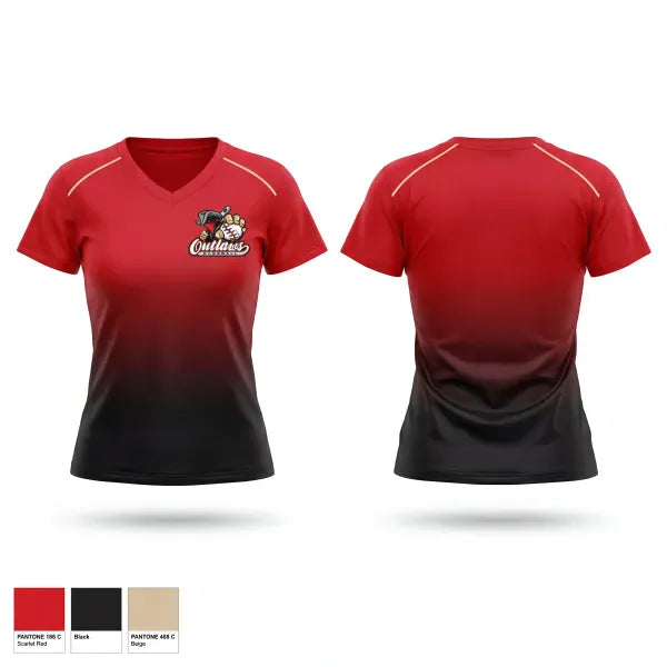 Womens Short Sleeve Vneck Shirt, Houston Outlaws, Baseball, Teamtime, Team time, sublimation, custom sports apparel, team uniforms, spirit wear, spiritwear, sports uniforms, custom shirts, team store, custom team store, fundraiser sports, apparel fundraiser
