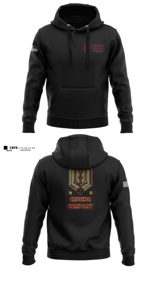 Hoodie, Crusher Company, Army, Teamtime, Team time, sublimation, custom sports apparel, team uniforms, spirit wear, spiritwear, sports uniforms, custom shirts, team store, custom team store, fundraiser sports, apparel fundraiser