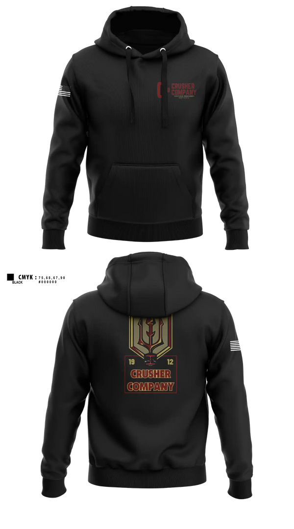 Hoodie, Crusher Company, Army, Teamtime, Team time, sublimation, custom sports apparel, team uniforms, spirit wear, spiritwear, sports uniforms, custom shirts, team store, custom team store, fundraiser sports, apparel fundraiser