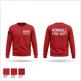 Crew Neck Sweatshirt, Kimball volunteer fire department, Fire Department, Teamtime, Team time, sublimation, custom sports apparel, team uniforms, spirit wear, spiritwear, sports uniforms, custom shirts, team store, custom team store, fundraiser sports, apparel fundraiser