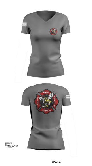 Womens Short Sleeve Vneck Shirt, B-Shift, Fire Department, Teamtime, Team time, sublimation, custom sports apparel, team uniforms, spirit wear, spiritwear, sports uniforms, custom shirts, team store, custom team store, fundraiser sports, apparel fundraiser