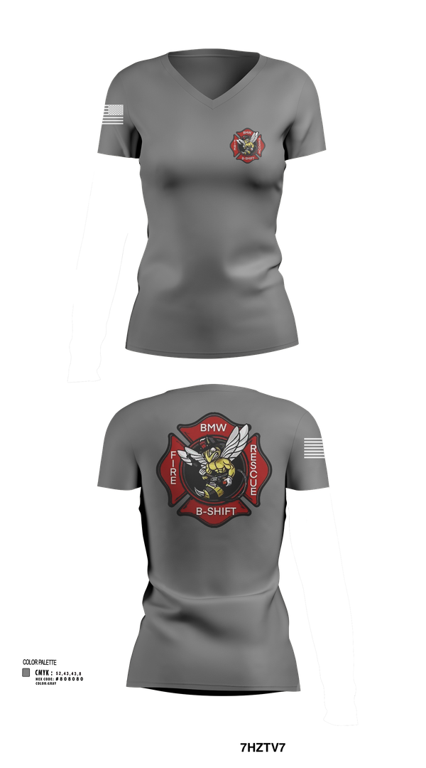 Womens Short Sleeve Vneck Shirt, B-Shift, Fire Department, Teamtime, Team time, sublimation, custom sports apparel, team uniforms, spirit wear, spiritwear, sports uniforms, custom shirts, team store, custom team store, fundraiser sports, apparel fundraiser