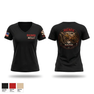 Womens Short Sleeve Vneck Shirt, Rapid Emergency Management, EMS/EMT, Teamtime, Team time, sublimation, custom sports apparel, team uniforms, spirit wear, spiritwear, sports uniforms, custom shirts, team store, custom team store, fundraiser sports, apparel fundraiser