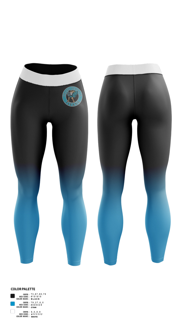 Womens Leggings, Titans, Women's Basketball, Teamtime, Team time, sublimation, custom sports apparel, team uniforms, spirit wear, spiritwear, sports uniforms, custom shirts, team store, custom team store, fundraiser sports, apparel fundraiser