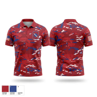 Short Sleeve Performance Polo, 39th BDE 2-153 INF REG “GUNSLINGERS”, National Guard, Teamtime, Team time, sublimation, custom sports apparel, team uniforms, spirit wear, spiritwear, sports uniforms, custom shirts, team store, custom team store, fundraiser sports, apparel fundraiser