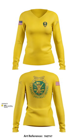 Womens Long Sleeve Vneck Shirt, 785th Military Police Battalion, , Teamtime, Team time, sublimation, custom sports apparel, team uniforms, spirit wear, spiritwear, sports uniforms, custom shirts, team store, custom team store, fundraiser sports, apparel fundraiser