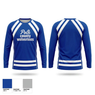 Long Sleeve Performance Shirt, Polk county wolverines, Cheer, Teamtime, Team time, sublimation, custom sports apparel, team uniforms, spirit wear, spiritwear, sports uniforms, custom shirts, team store, custom team store, fundraiser sports, apparel fundraiser
