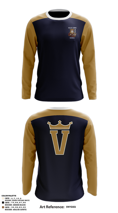 Long Sleeve Performance Shirt, Valley Kings, Baseball, Teamtime, Team time, sublimation, custom sports apparel, team uniforms, spirit wear, spiritwear, sports uniforms, custom shirts, team store, custom team store, fundraiser sports, apparel fundraiser