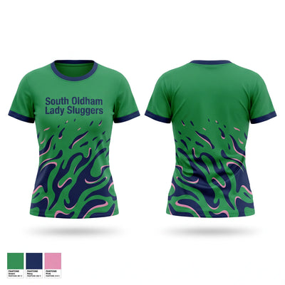 South Oldham Lady Sluggers Soft Poly Tee Cotton Like Feel - 1