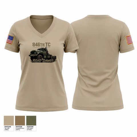 Womens Short Sleeve Vneck Shirt, 846th TC, Army, Teamtime, Team time, sublimation, custom sports apparel, team uniforms, spirit wear, spiritwear, sports uniforms, custom shirts, team store, custom team store, fundraiser sports, apparel fundraiser