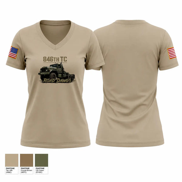 Womens Short Sleeve Vneck Shirt, 846th TC, Army, Teamtime, Team time, sublimation, custom sports apparel, team uniforms, spirit wear, spiritwear, sports uniforms, custom shirts, team store, custom team store, fundraiser sports, apparel fundraiser