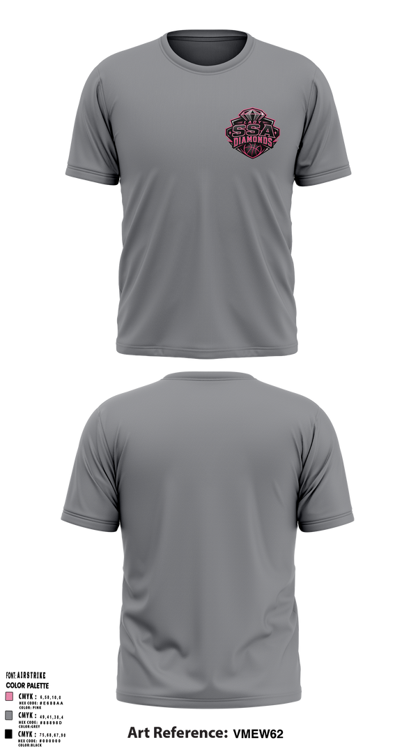 Short Sleeve Performance Shirt, SSA Lady Diamonds, Women's Basketball, Teamtime, Team time, sublimation, custom sports apparel, team uniforms, spirit wear, spiritwear, sports uniforms, custom shirts, team store, custom team store, fundraiser sports, apparel fundraiser