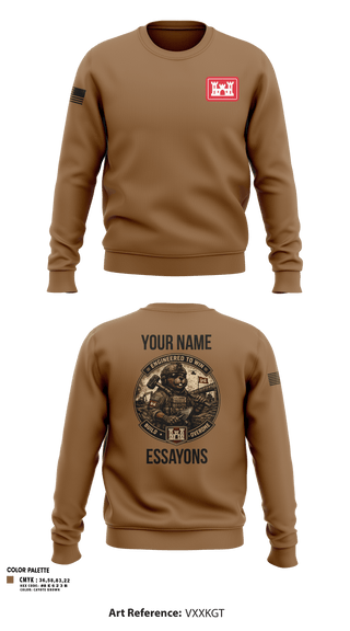 Crew Neck Sweatshirt, 279 EN DET, Army, Teamtime, Team time, sublimation, custom sports apparel, team uniforms, spirit wear, spiritwear, sports uniforms, custom shirts, team store, custom team store, fundraiser sports, apparel fundraiser