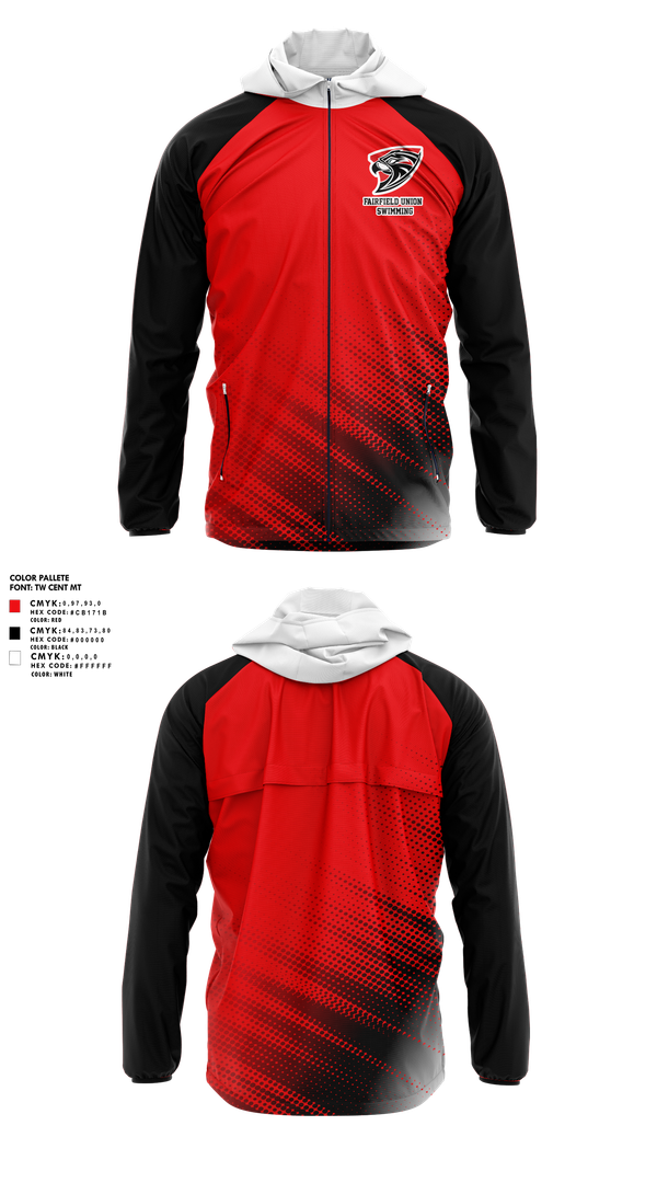Windbreaker, Fairfield Union High School Swimming, Swimming, Teamtime, Team time, sublimation, custom sports apparel, team uniforms, spirit wear, spiritwear, sports uniforms, custom shirts, team store, custom team store, fundraiser sports, apparel fundraiser
