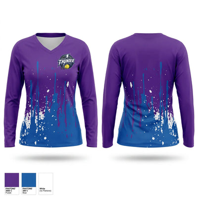 Thunder Women's Long Sleeve V-neck Shirt - 1