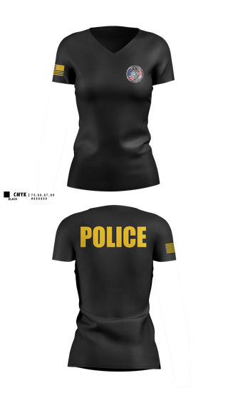 Womens Short Sleeve Vneck Shirt, Fort Walton Beach Police Department, Police, Teamtime, Team time, sublimation, custom sports apparel, team uniforms, spirit wear, spiritwear, sports uniforms, custom shirts, team store, custom team store, fundraiser sports, apparel fundraiser