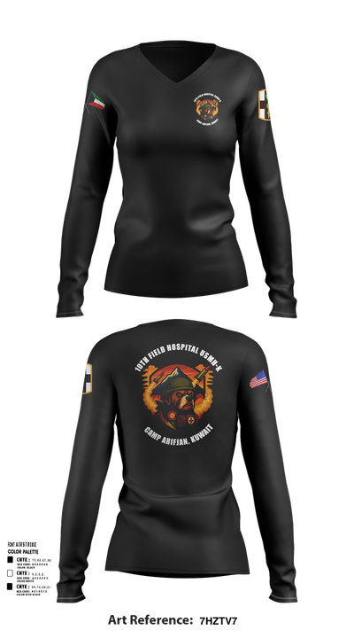 10th Field Hospital (FWD) 73609367 Women's Long Sleeve V-neck Shirt - 103