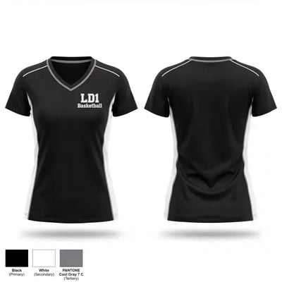 LD1 Basketball 3642580 Women's Short Sleeve V-neck Shirt - 1