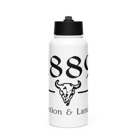 1889 Construction 13882855 Stainless Steel Water Bottle with a Straw Lid