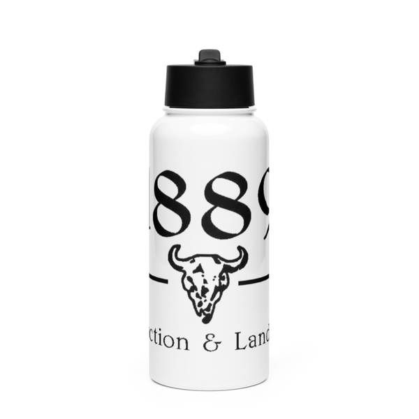 1889 Construction 13882855 Stainless Steel Water Bottle with a Straw Lid
