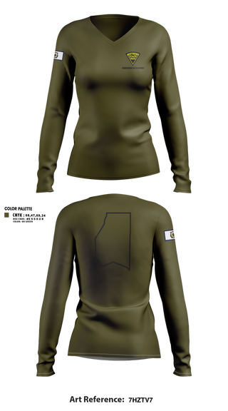 Womens Long Sleeve Vneck Shirt, , Police, Teamtime, Team time, sublimation, custom sports apparel, team uniforms, spirit wear, spiritwear, sports uniforms, custom shirts, team store, custom team store, fundraiser sports, apparel fundraiser