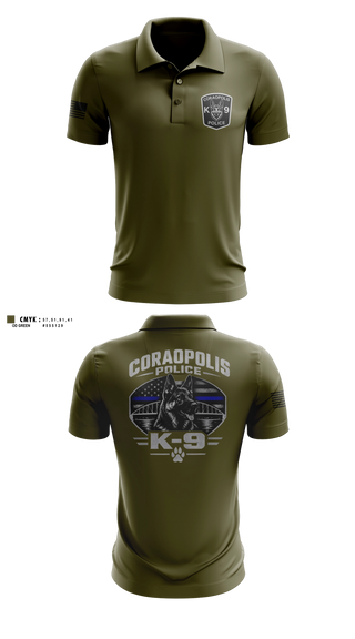 Short Sleeve Performance Polo, Coraopolis Police Department, Police, Teamtime, Team time, sublimation, custom sports apparel, team uniforms, spirit wear, spiritwear, sports uniforms, custom shirts, team store, custom team store, fundraiser sports, apparel fundraiser