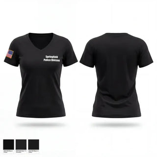 Womens Short Sleeve Vneck Shirt, Springfield Police Division, Police, Teamtime, Team time, sublimation, custom sports apparel, team uniforms, spirit wear, spiritwear, sports uniforms, custom shirts, team store, custom team store, fundraiser sports, apparel fundraiser