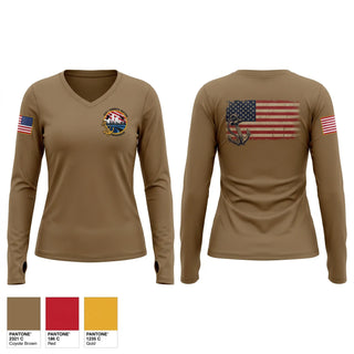 Womens Long Sleeve Vneck Shirt, , Navy, Teamtime, Team time, sublimation, custom sports apparel, team uniforms, spirit wear, spiritwear, sports uniforms, custom shirts, team store, custom team store, fundraiser sports, apparel fundraiser