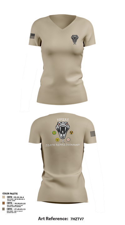 Vipers 4958651 Women's Short Sleeve V-neck Shirt - 1