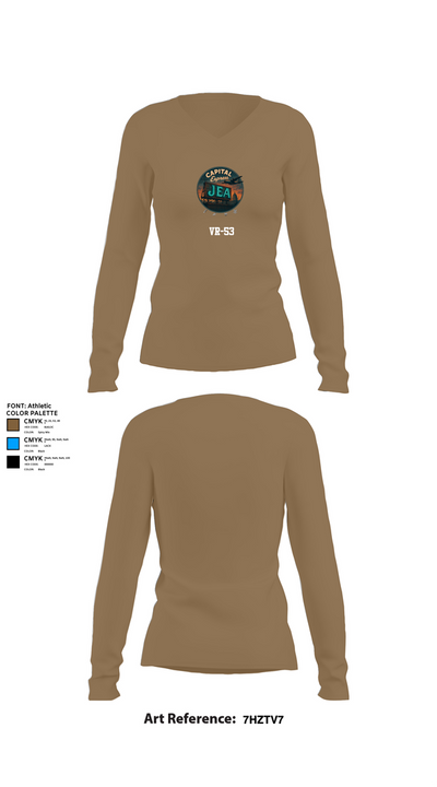 VR-53 68911207 Women's Long Sleeve V-neck Shirt - 2