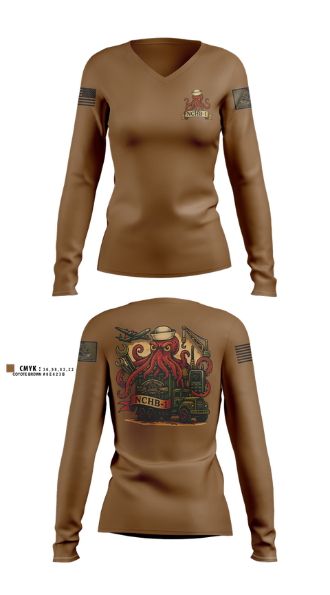 Womens Long Sleeve Vneck Shirt, , Navy, Teamtime, Team time, sublimation, custom sports apparel, team uniforms, spirit wear, spiritwear, sports uniforms, custom shirts, team store, custom team store, fundraiser sports, apparel fundraiser