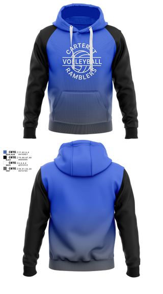 Hoodie, Carteret Ramblers Volleyball, Women's Volleyball, Teamtime, Team time, sublimation, custom sports apparel, team uniforms, spirit wear, spiritwear, sports uniforms, custom shirts, team store, custom team store, fundraiser sports, apparel fundraiser